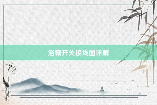浴霸开关接线图详解