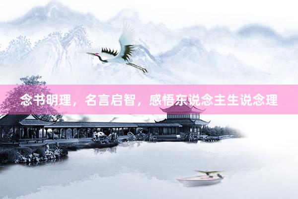 念书明理，名言启智，感悟东说念主生说念理